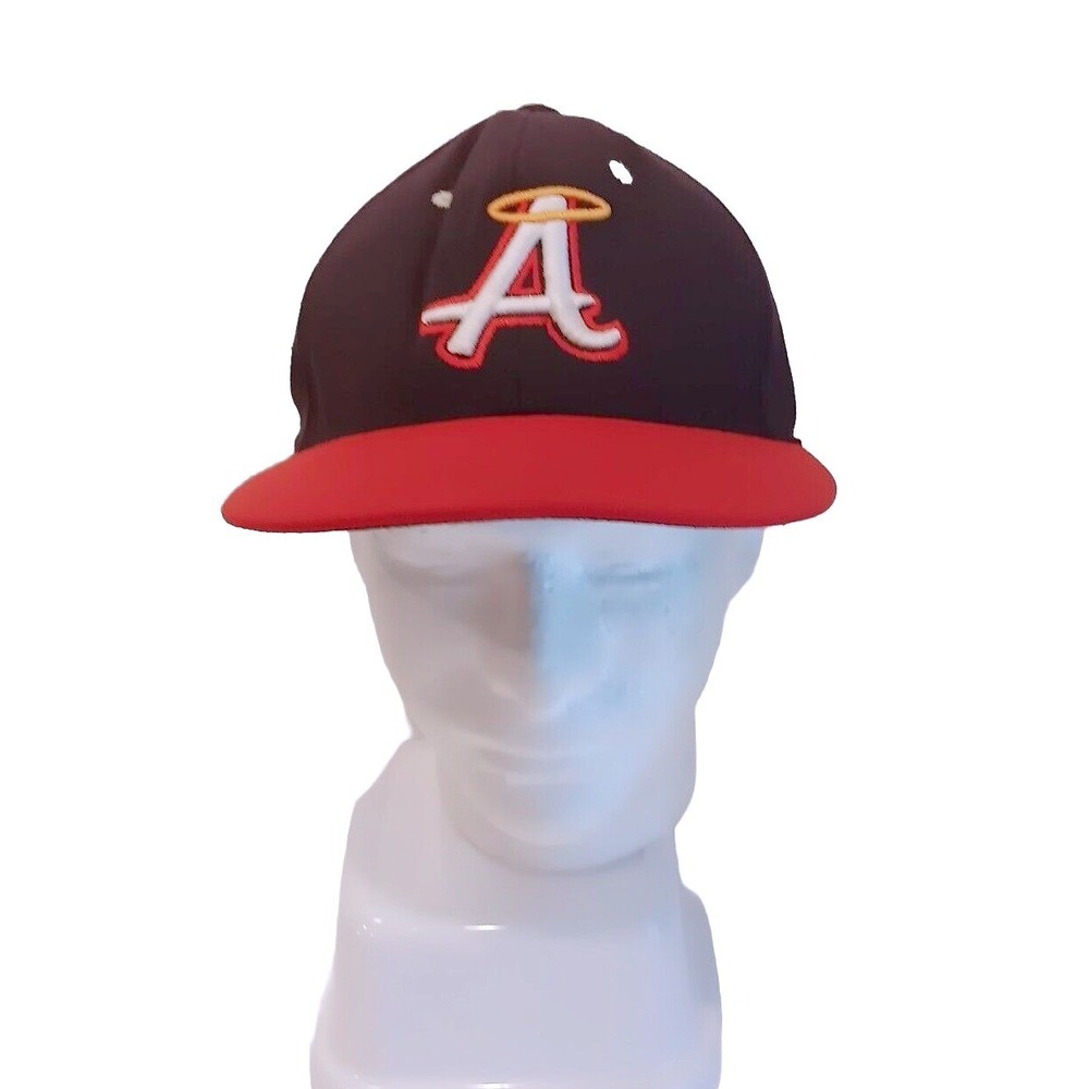 Pacific Headwear D-Series Baseball Cap Navy Red Halo A Logo‎ Hat Size 7 1/4 9D5